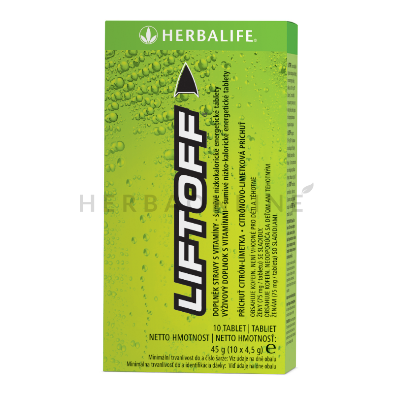 Herbalife Lift Off® Šumivý energetický nápoj - citrón-limetka, 10 tablet